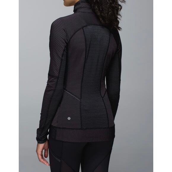 Lululemon Run For Gold 1/2 Zip Black brown stripe size 8 jacket - Picture 2 of 5